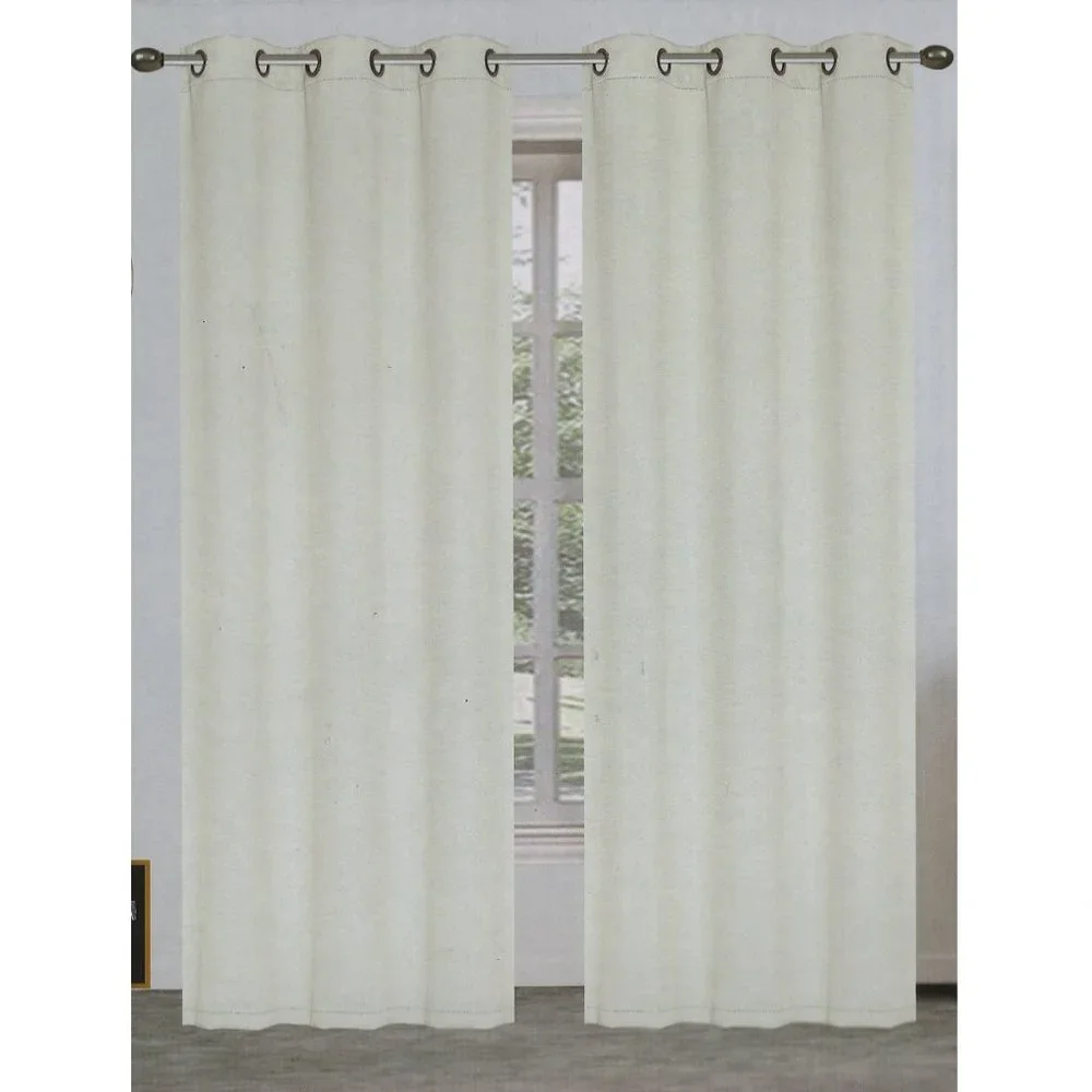 Blackout Curtains with Grommets - 2 piece set of Window Panels - Beige